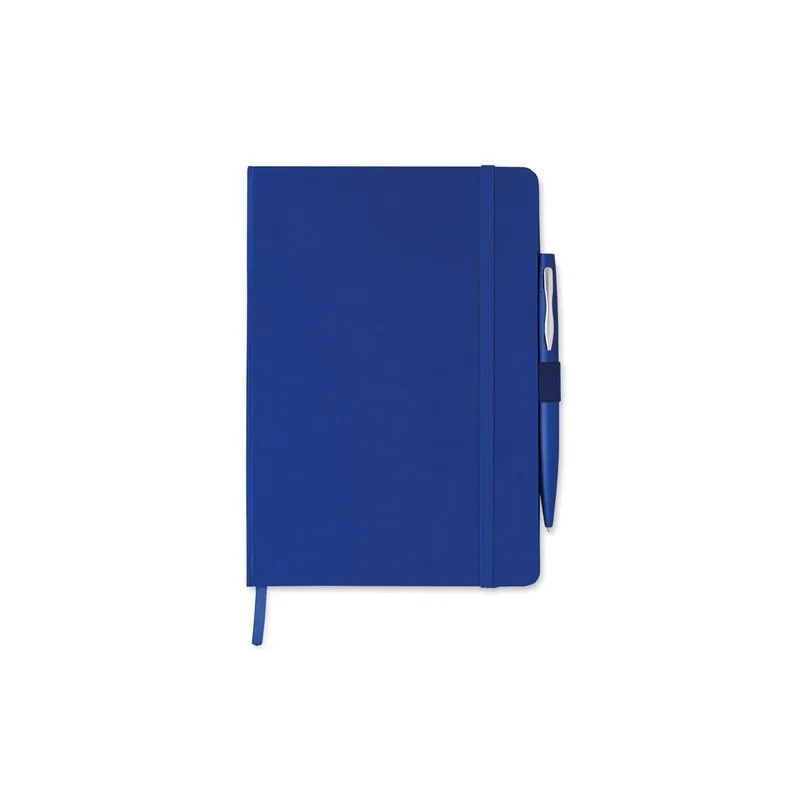 Carnet A5 personnalisable avec stylo - NOTAPLUS Matières : PET recyclé Couleurs : noir personnalisable avec votre logo
