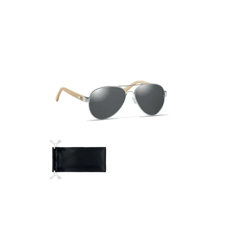 Lunettes de soleil écologiques en bambou personnalisées - Protection UV400 HONIARA Matières : coton Taille textile : XL Couleurs