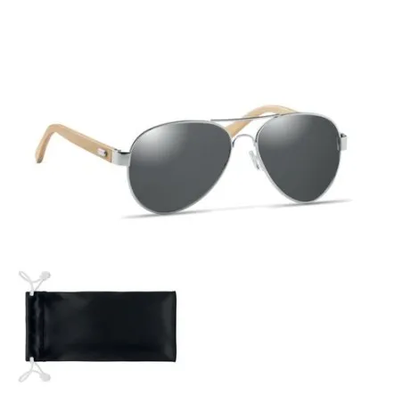 Lunettes de soleil écologiques en bambou personnalisées - Protection UV400 HONIARA Matières : coton Taille textile : XL Couleurs
