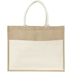 Sac écologique en toile de jute pratique personnalisé Livvie Matières : coton Taille textile : XXL Couleurs : bleu