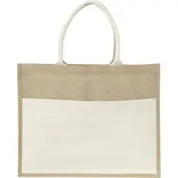 Sac écologique en toile de jute pratique personnalisé Livvie Matières : coton Taille textile : XXL Couleurs : bleu 2