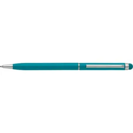 Stylo bille aluminium personnalisé avec stylet Irina Matières : coton Taille textile : XL Couleurs : bleu cadeau entreprise pas 