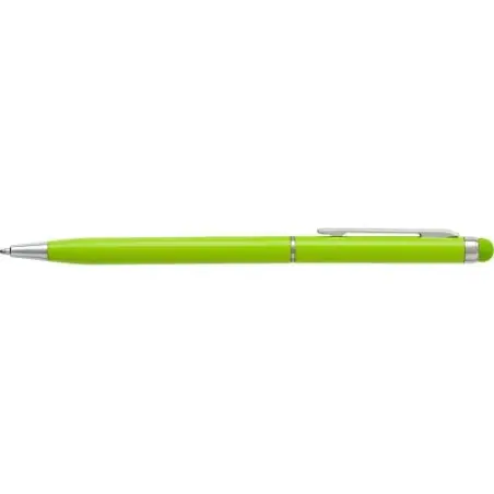 Stylo bille aluminium personnalisé avec stylet Irina Matières : coton Taille textile : XL Couleurs : vert foncé impression logo 