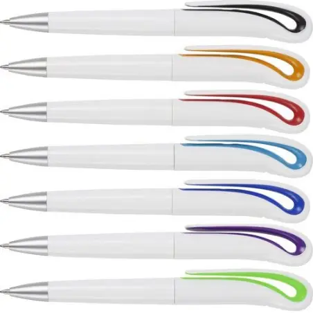 Stylo bille écologique en plastique - Ibiza Matières : coton Taille textile : S Couleurs : blanc impression logo haute qualité