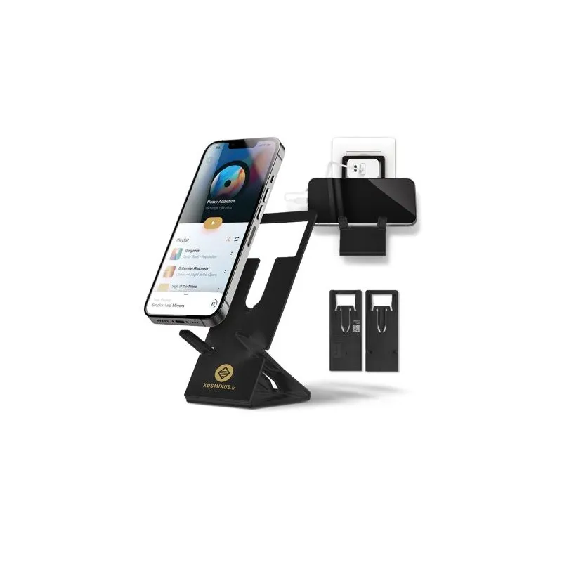 SUPPORT TELEPHONE REPLIABLE EXTRA-PLAT EN MATIERE RECYCLEE