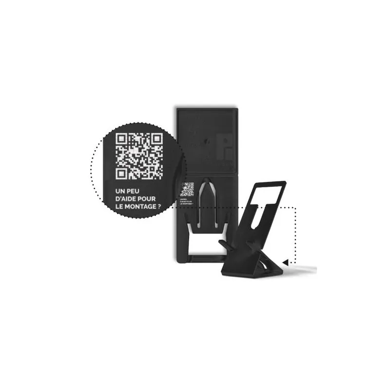 SUPPORT TELEPHONE REPLIABLE EXTRA-PLAT EN MATIERE RECYCLEE