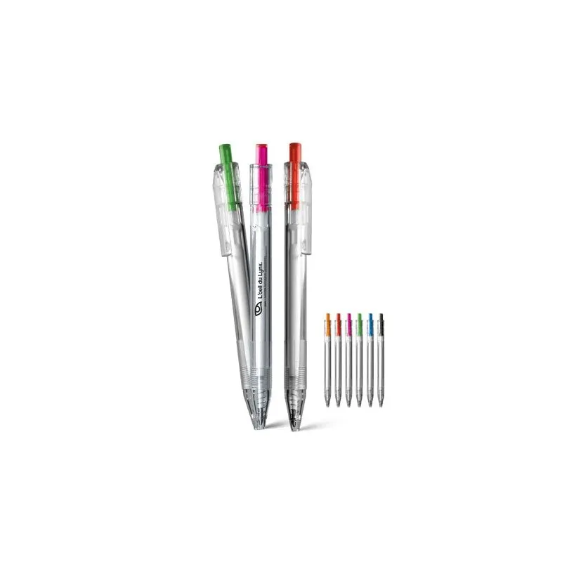 Stylo Bille Écologique en rPET - Écriture Bleue Personnalisée pas cher Couleurs : rouge Matières : polyester recyclé marquage la