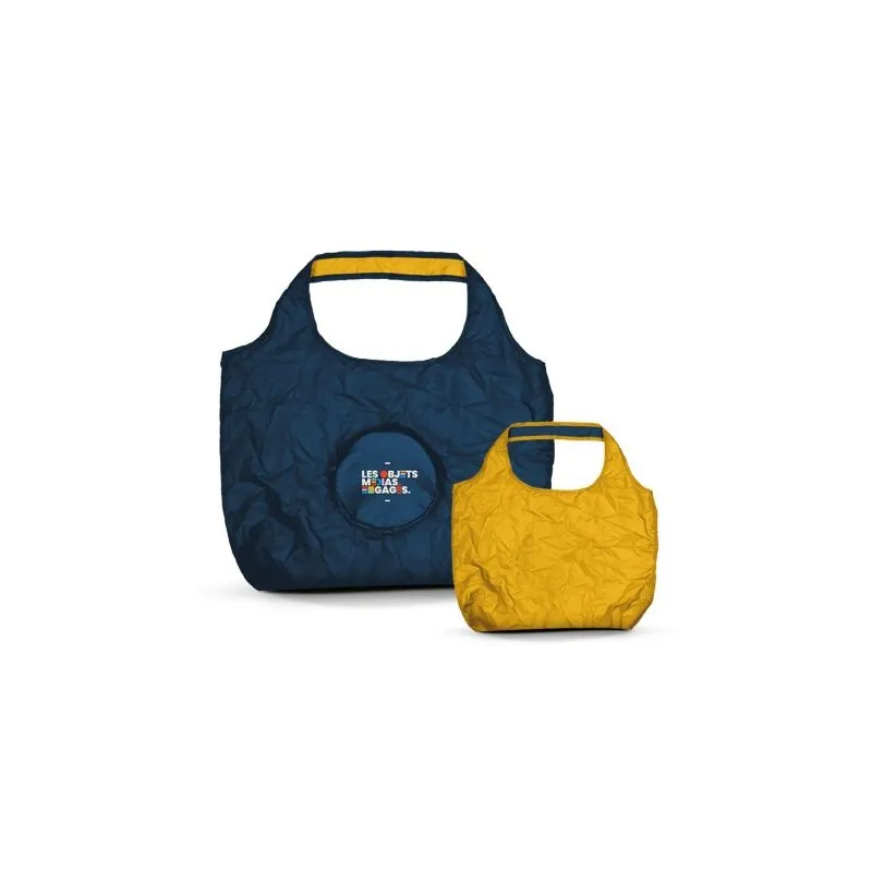 Sac Shopping Pliable Écologique Bicolore 20L en rPET - Personnalisé Matières : coton recyclé Couleurs : marron goodies entrepris