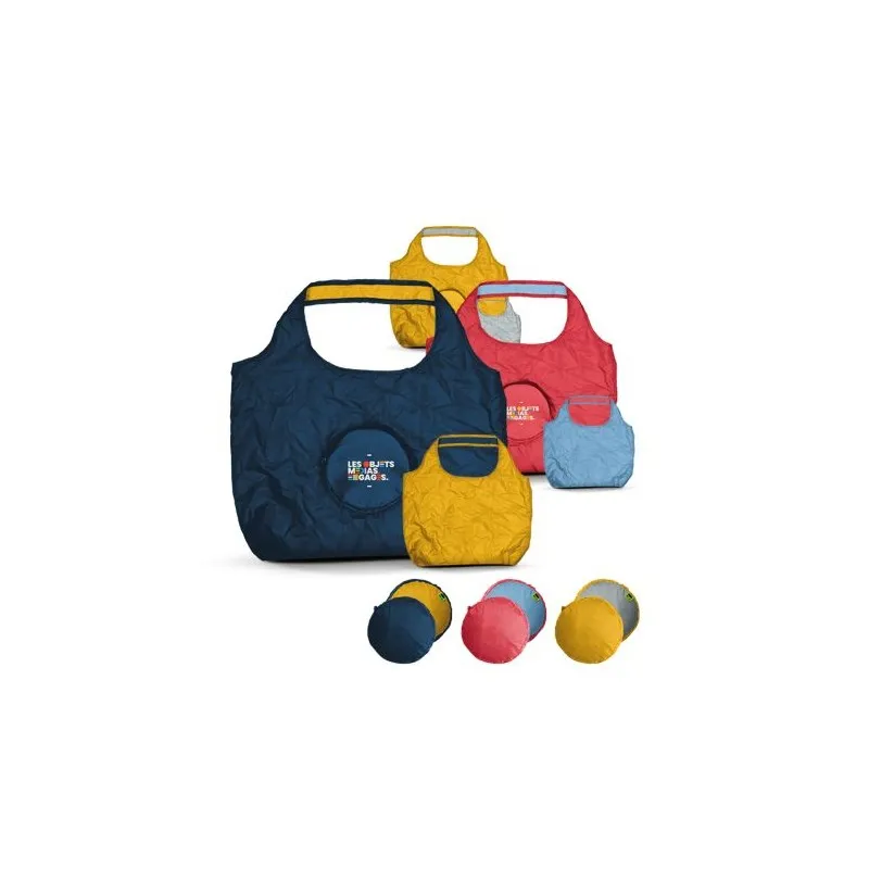 Sac Shopping Pliable Écologique Bicolore 20L en rPET - Personnalisé Matières : coton organique Couleurs : vert personnalisable a