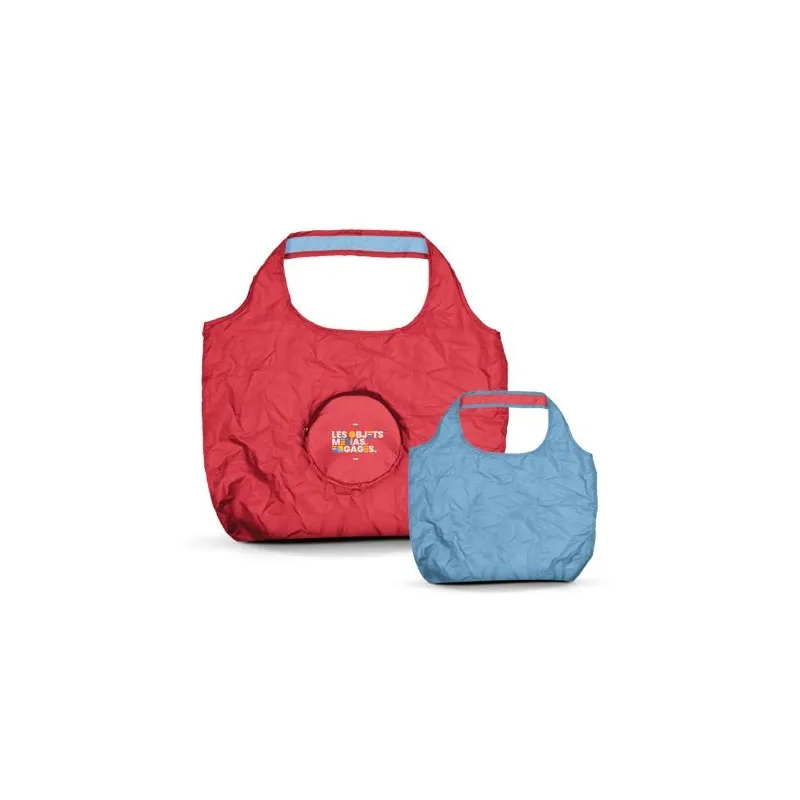 Sac Shopping Pliable Écologique Bicolore 20L en rPET - Personnalisé Matières : coton organique Couleurs : vert impression logo h