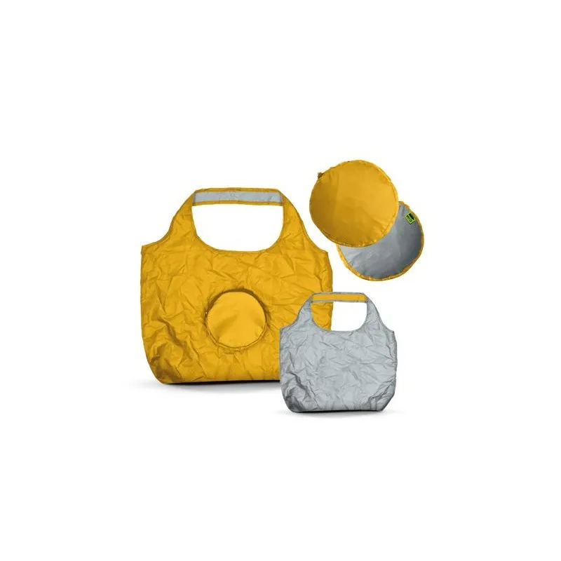 Sac Shopping Pliable Écologique Bicolore 20L en rPET - Personnalisé Matières : coton organique Couleurs : noir cadeau affaires é