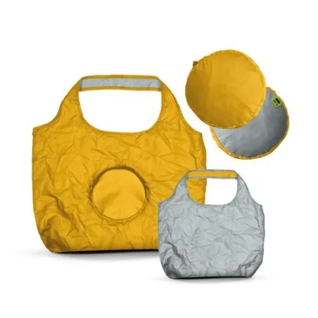 Sac Shopping Pliable Écologique Bicolore 20L en rPET - Personnalisé Matières : coton organique Couleurs : noir cadeau affaires é