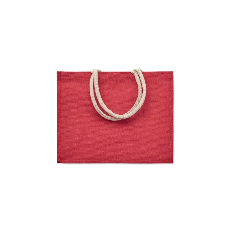 Sac Shopping Écologique Personnalisé en Jute Élégant AURA Matières : coton Taille textile : L Couleurs : bleu aqua marquage lase