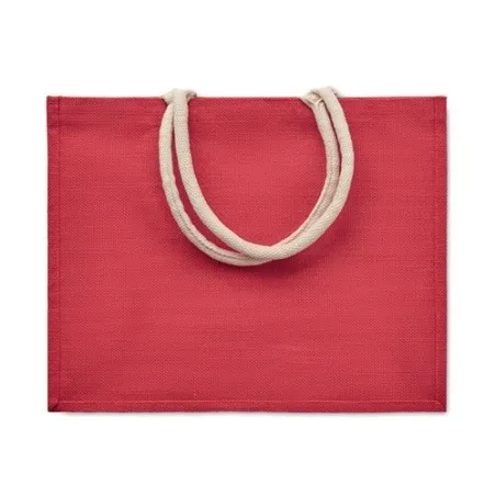 Sac Shopping Écologique Personnalisé en Jute Élégant AURA Matières : coton Taille textile : L Couleurs : bleu aqua marquage lase