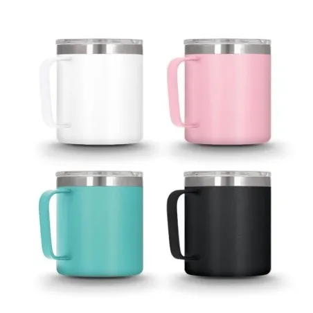 Mug isotherme double paroi inox avec couvercle personnalisé idéal cadeau entreprise Matières : aluminium Couleurs : noir marquag