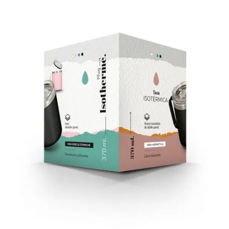 Mug isotherme double paroi inox avec couvercle personnalisé idéal cadeau entreprise Matières : aluminium Couleurs : noir goodies