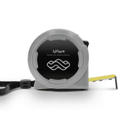 Mètre Ruban Jaune 3m x 16mm en Coque Plastique - Outil Publicitaire Personnalisé Matières : aluminium Couleurs : argenté goodies