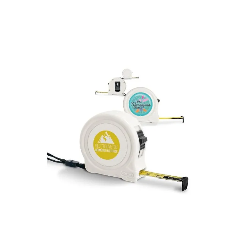 Mètre Ruban Jaune Personnalisable 3m x 16mm Couleurs : noir