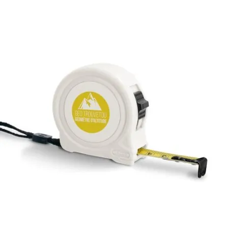 Mètre Ruban Jaune Personnalisable 3m x 16mm Couleurs : noir cadeau entreprise pas cher