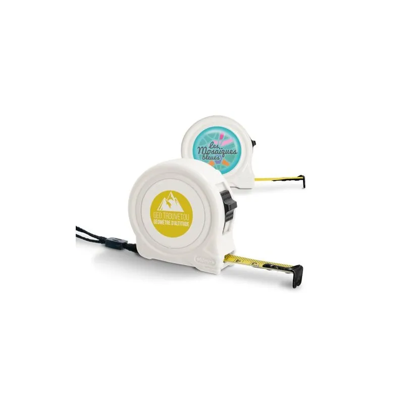 Mètre Ruban Jaune Personnalisable 3m x 16mm Couleurs : noir marquage laser ultra précis