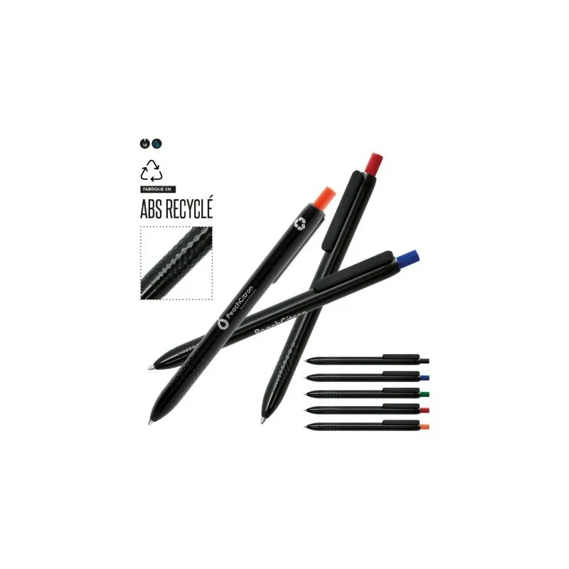 Stylo bille écologique à encre bleue en matière recyclée - Cadeaux d'entreprise personnalisation sur mesure