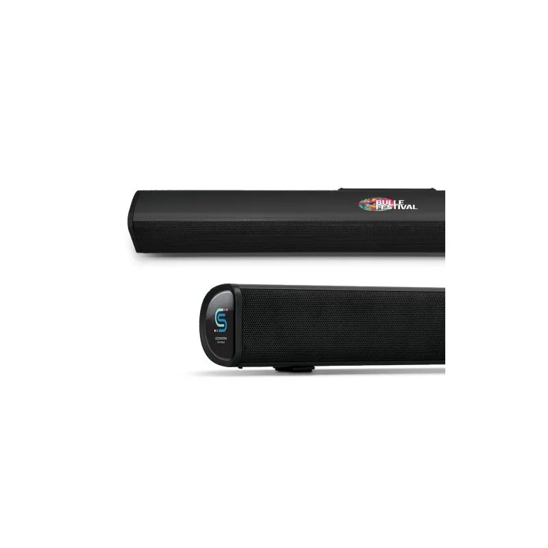 Enceinte Barre de Son Écologique BT5.0 16 W (2x 8 W), Radio FM, Horloge - Son de Qualité Personnalisée Matières : bambou Couleur