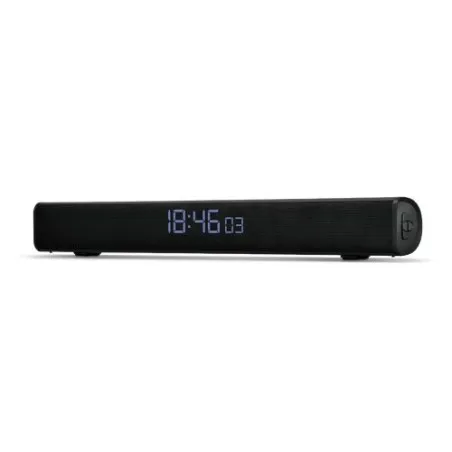 Enceinte Barre de Son Écologique BT5.0 16 W (2x 8 W), Radio FM, Horloge - Son de Qualité Personnalisée Matières : bambou Couleur