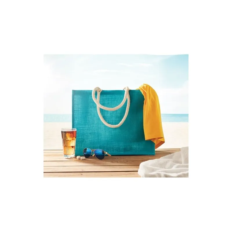 Sac Shopping Écologique Personnalisé en Jute Élégant AURA Matières : coton Taille textile : M Couleurs : vert bouteille goodies 