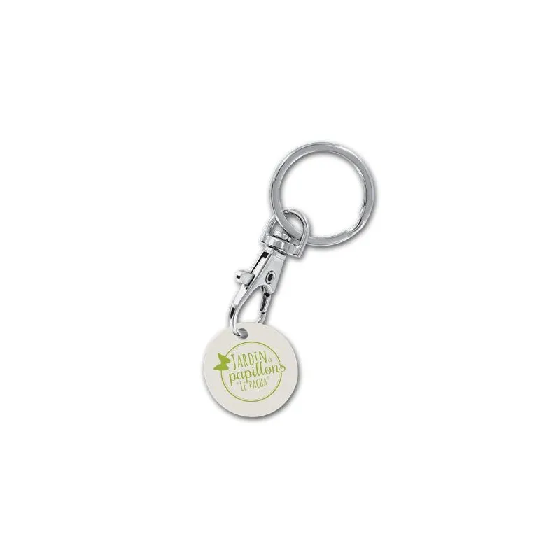 Porte-Clés Mousqueton Métal avec Jeton Écologique