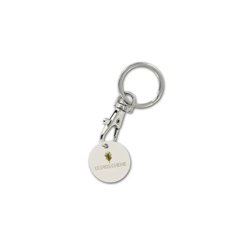 Porte-Clés Mousqueton Métal avec Jeton Écologique