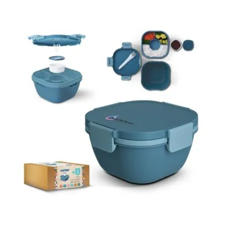 Boîte à Repas Multi-Compartiments avec Fourchette - Idéale pour vos Repas Matières : coton Taille textile : XXL Couleurs : bleu 