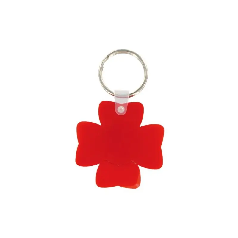Porte-Clés Personnalisé Écologique en Forme de Jeton Trèfle (anneau 25 mm) - Objets Uniques Matières : coton Taille textile : XL