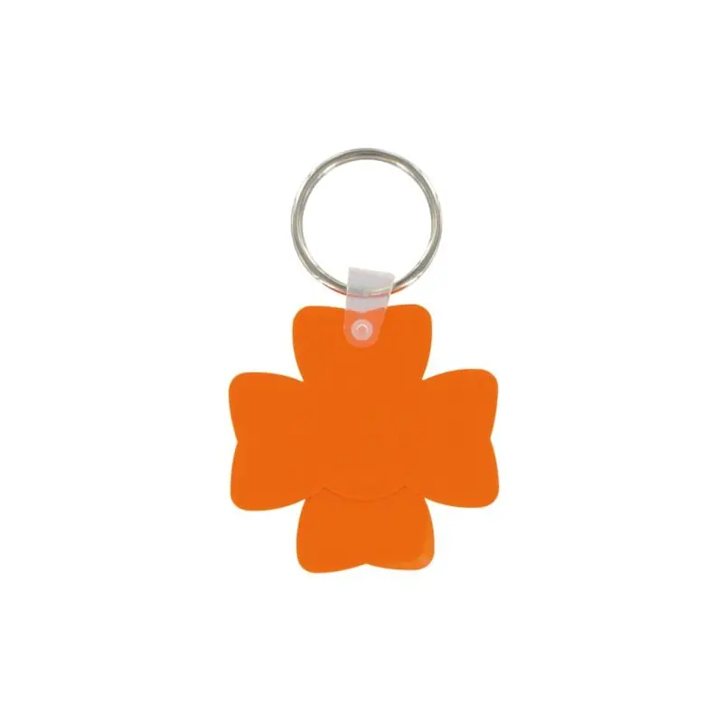 Porte-Clés Personnalisé Écologique en Forme de Jeton Trèfle (anneau 25 mm) - Objets Uniques Matières : coton Taille textile : S 