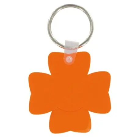 Porte-Clés Personnalisé Écologique en Forme de Jeton Trèfle (anneau 25 mm) - Objets Uniques Matières : coton Taille textile : S 