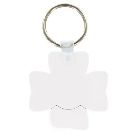 Porte-Clés Personnalisé Écologique en Forme de Jeton Trèfle (anneau 25 mm) - Objets Uniques Matières : coton Taille textile : S 