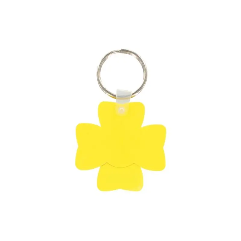 Porte-Clés Personnalisé Écologique en Forme de Jeton Trèfle (anneau 25 mm) - Objets Uniques Matières : coton Taille textile : S 