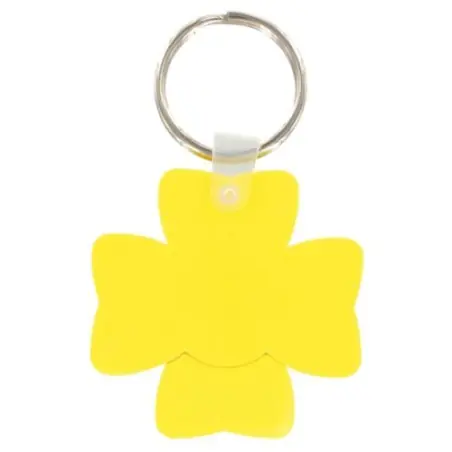 Porte-Clés Personnalisé Écologique en Forme de Jeton Trèfle (anneau 25 mm) - Objets Uniques Matières : coton Taille textile : S 
