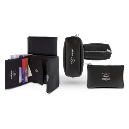 Porte-Monnaie Personnalisable Pratique et Élégant en PVC - Pas Cher Matières : coton Taille textile : S Couleurs : noir marquage