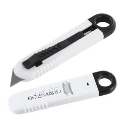 Cutter Plastique Sécurisé à Lame Auto-Retractable - Objet Publicitaire Personnalisable pour Bureau Matières : coton Taille texti