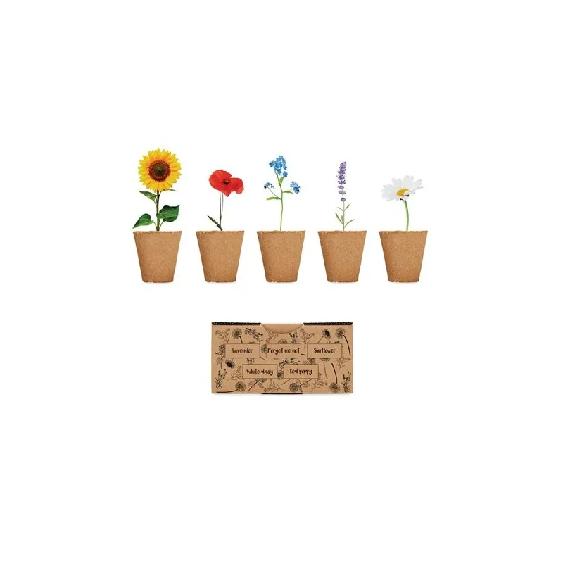 Kit de Culture de Fleurs Écologique Personnalisé - FLOWERS Matières : coton Taille textile : XS Couleurs : orange