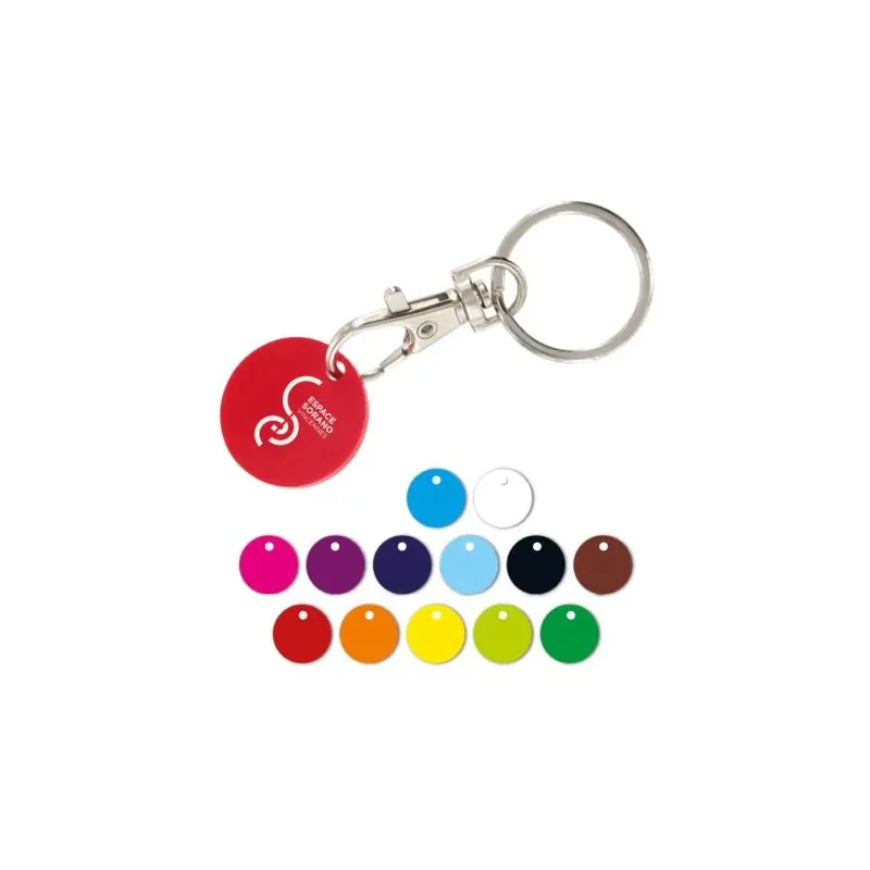 Porte-Clés Mousqueton Métal avec Jeton Caddie