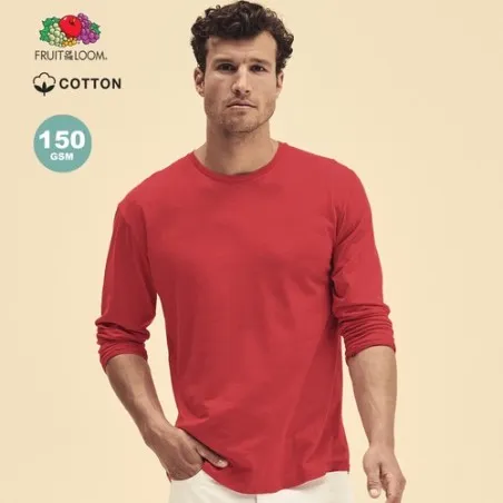 T-Shirt Long Sleeve Adulte en Coton Personnalisé Couleur Iconic Couleurs : vert personnalisable avec votre logo