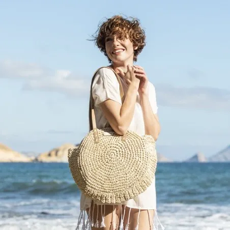 Sac de Plage Personnalisé Mandy Matières : silicone Couleurs : bleu marquage laser ultra précis