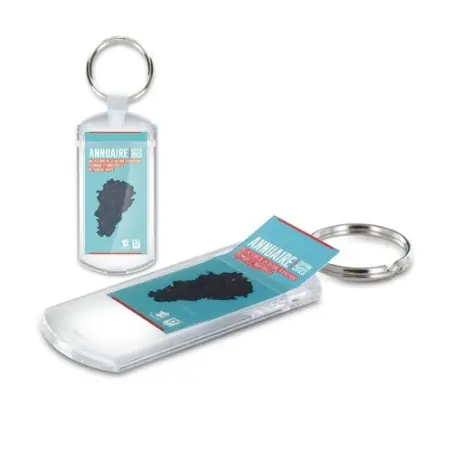 Porte-clés transparent avec porte-étiquette et anneau de 25 mm - Idéal Entreprise Matières : coton Taille textile : XL Couleurs 