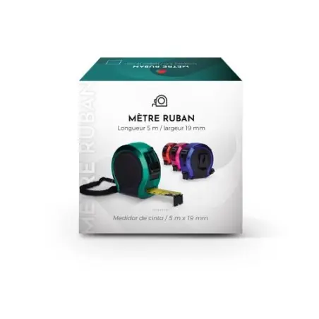 Mètre ruban jaune 5 m x 19 mm en coque plastique - Mesure Matières : coton Taille textile : XXL Couleurs : bleu aqua livraison e