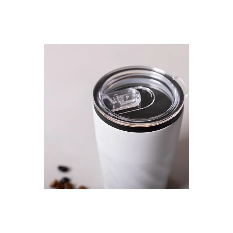 Verre isotherme personnalisé pour entreprise - Modèle Ripon Couleurs : blanc objet promo petit budget