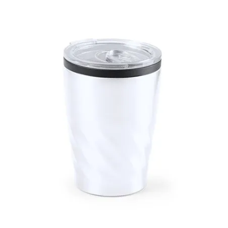 Verre isotherme personnalisé pour entreprise - Modèle Ripon Couleurs : blanc personnalisable avec votre logo