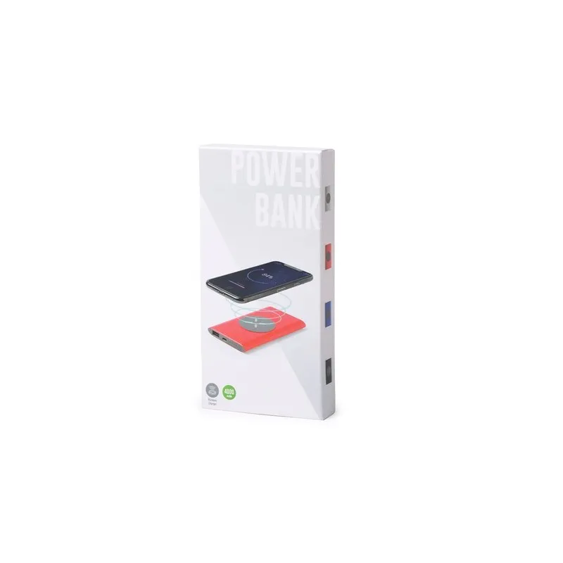 Batterie externe personnalisée 4000 mAh pas cher Tikur Couleurs : blanc objet promo petit budget