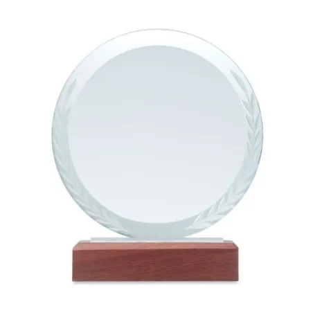 Plaque Trophée Ronde KEEN en Cristal Personnalisé