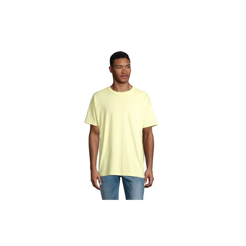 T-Shirt Oversize Personnalisé pas cher BOXY MEN Matières : coton Taille textile : XL Couleurs : gris foncé marquage couleur écla